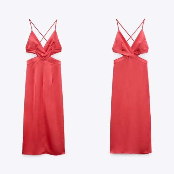 Zara Satin effect Cut out dress - Picture 9 of 16
